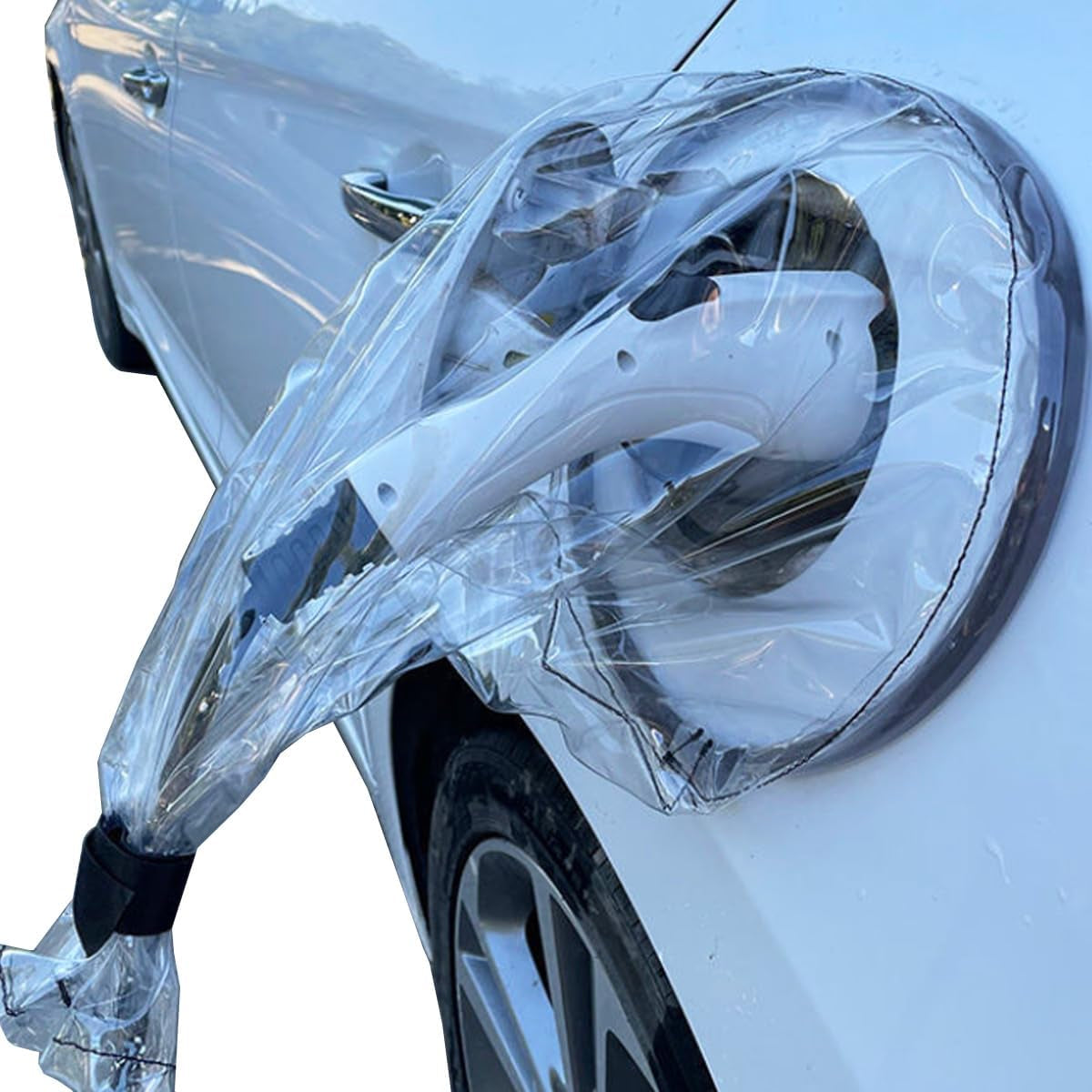 Regenschutzabdeckung Für Elektrofahrzeug-Ladestation, Magnetische Regenabdeckung Für Ladeanschluss, Sonnenschutz, Wasserdicht, Schneefest, Schützt Fahrzeug Und Kabel Sicher. (Transparent)