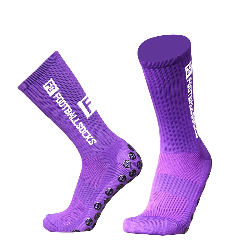 New Style FS Football Socks round Silicone Suction Cup Grip anti Slip Soccer Socks Sports Men Women Baseball Rugby Socks
