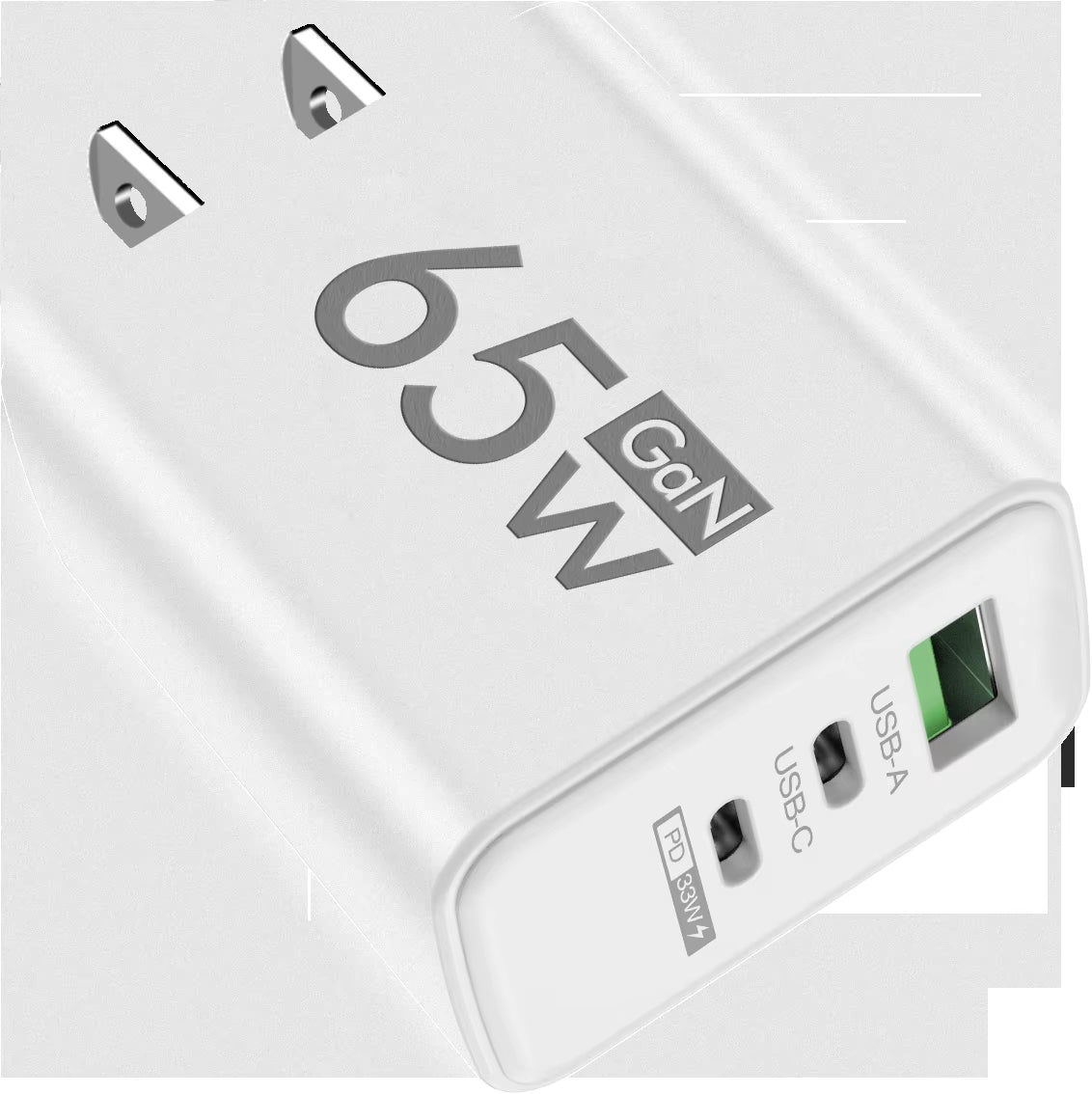 65W Gan USB Charger Fast Charging Quick Charger3.0 Travel Charger for Iphone 15 Samsung Xiaomi Mobile Phone Adapter EU US Plug