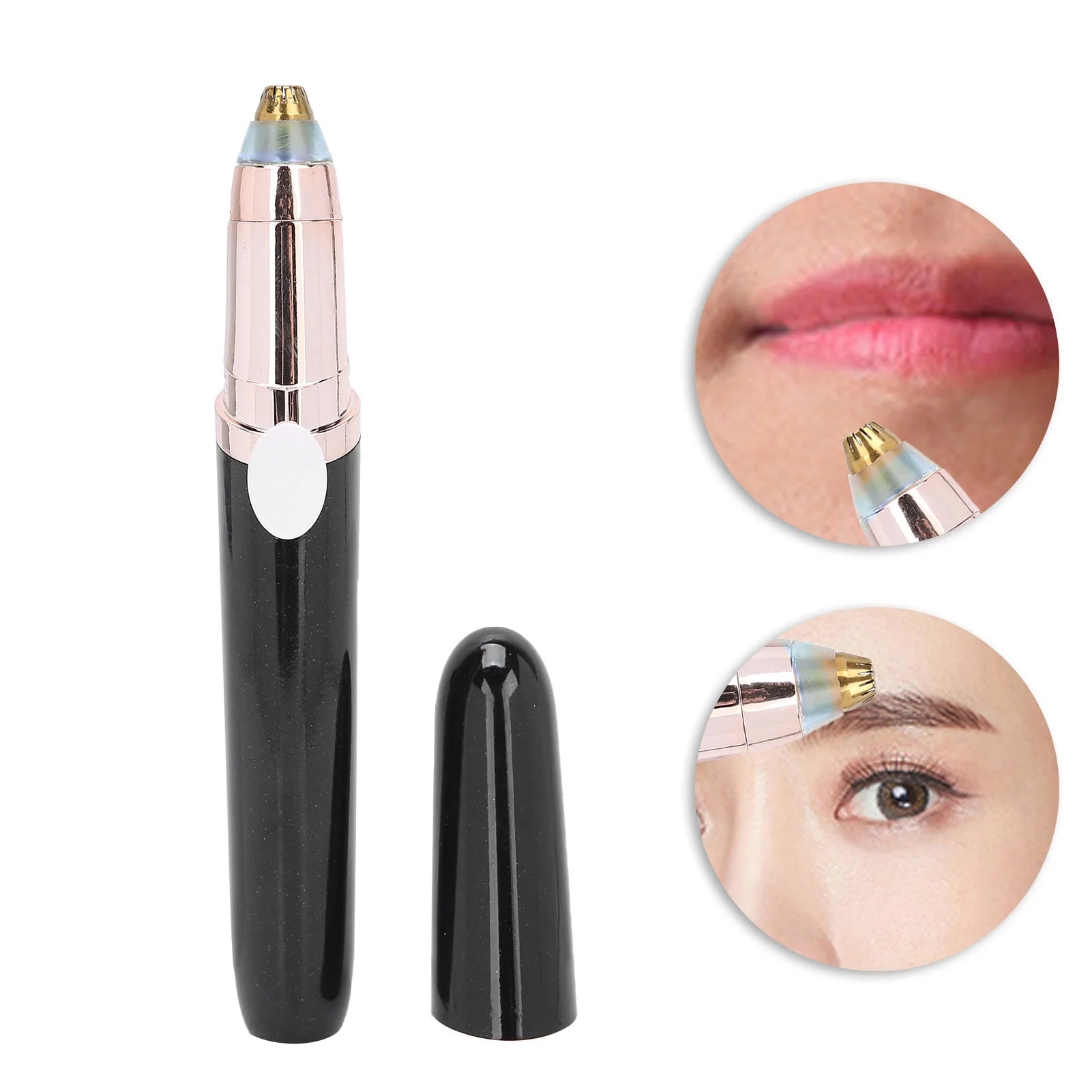 Electric Hair Remover, Small Portable Hair Shaver for Lip Cheeks Chin Nose Hair Ear Hair Eyebrows for Women Hair Removal Black