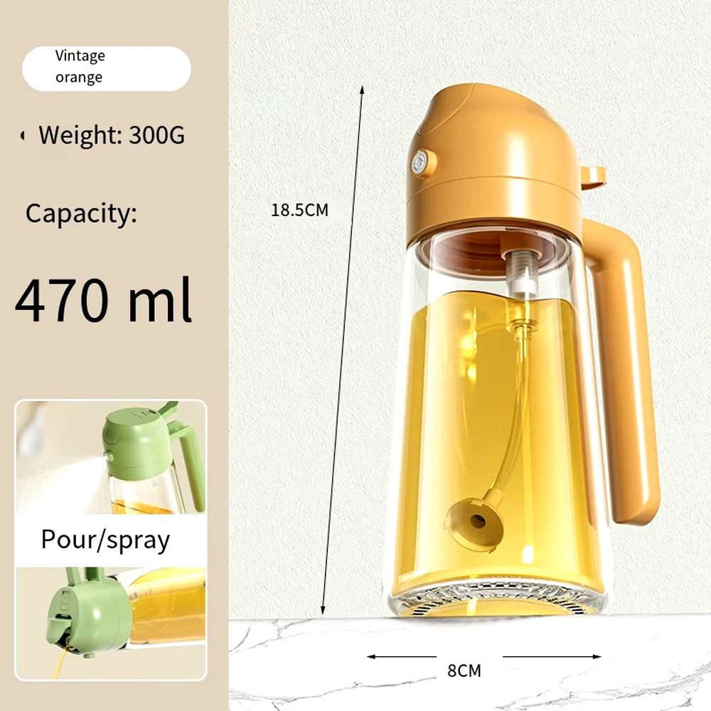 Press Type Glass Oil Spray Oil Bottle Spray Oil Dispenser Oil Jar BBQ Kitchen Baking Roasting Picnic Kitchen Toolglass Oil Spray
