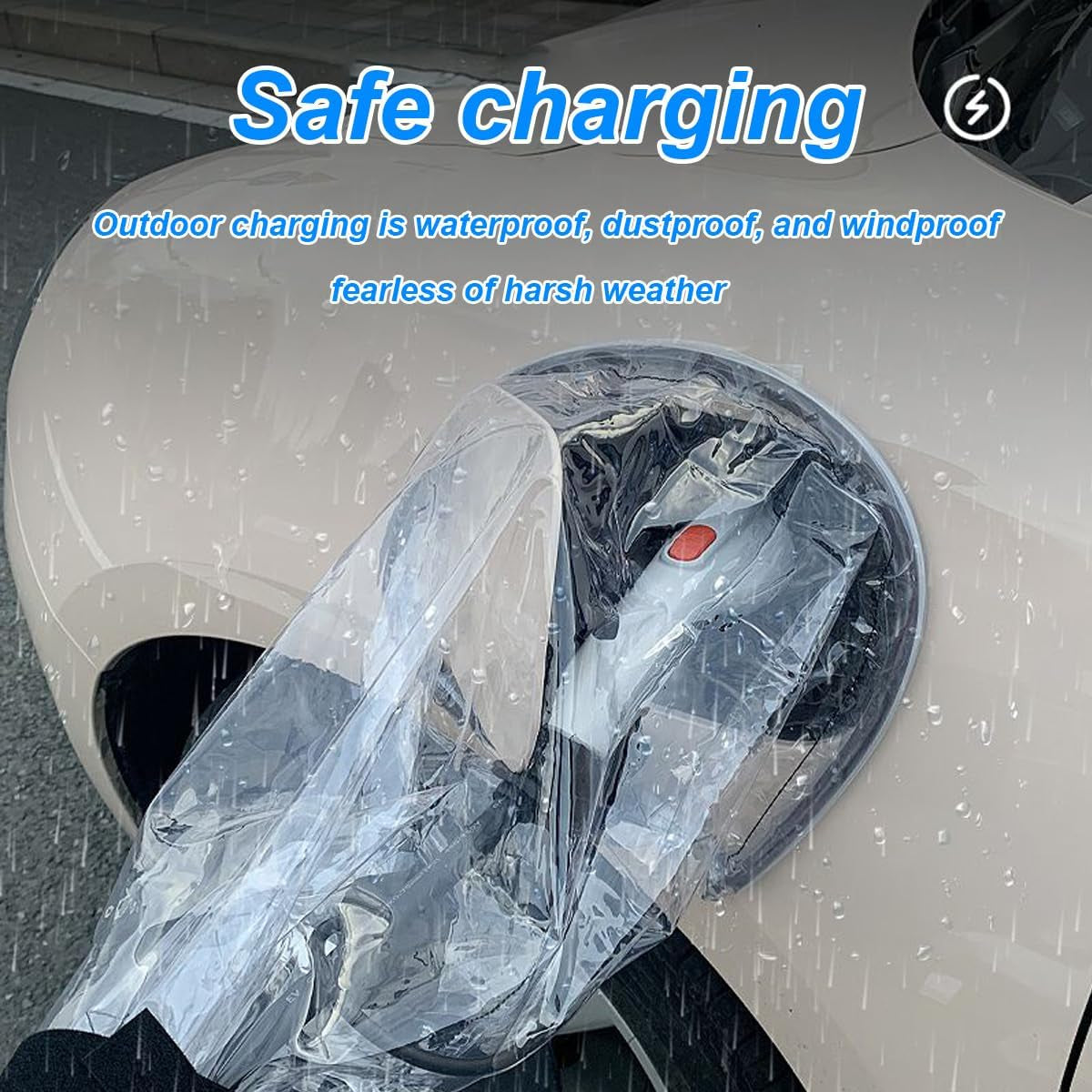 Regenschutzabdeckung Für Elektrofahrzeug-Ladestation, Magnetische Regenabdeckung Für Ladeanschluss, Sonnenschutz, Wasserdicht, Schneefest, Schützt Fahrzeug Und Kabel Sicher. (Transparent)
